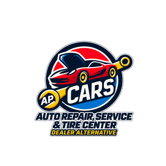 AP Cars sports car emblem — centered